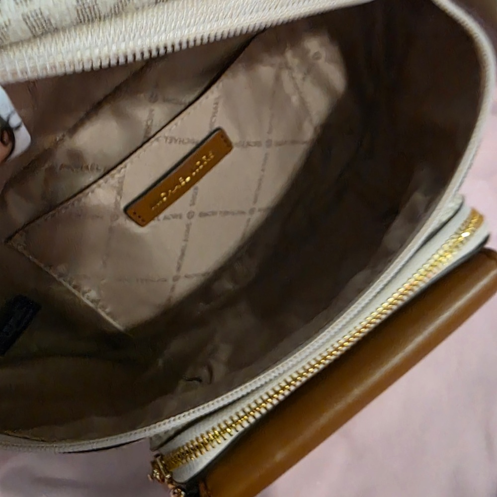 Michael Kors Cream and Brown Crossbody Bag - Picture 3 of 3